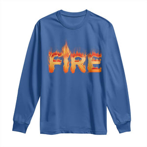 Couple Matching Fire And Ice Long Sleeve Shirt Typographic Fire TS09 Royal Blue Print Your Wear