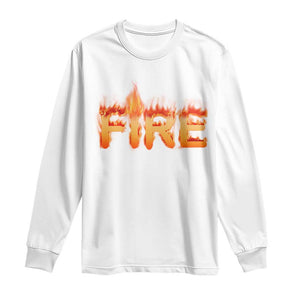 Couple Matching Fire And Ice Long Sleeve Shirt Typographic Fire TS09 White Print Your Wear