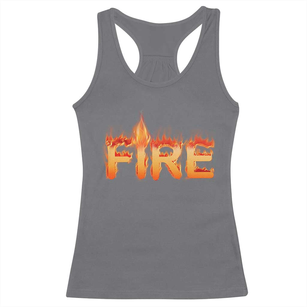 Couple Matching Fire And Ice Racerback Tank Top Typographic Fire TS09 Charcoal Print Your Wear