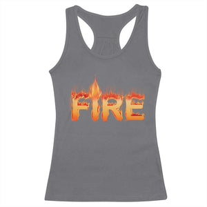 Couple Matching Fire And Ice Racerback Tank Top Typographic Fire TS09 Charcoal Print Your Wear