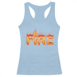 Couple Matching Fire And Ice Racerback Tank Top Typographic Fire TS09 Light Blue Print Your Wear