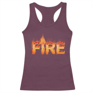 Couple Matching Fire And Ice Racerback Tank Top Typographic Fire TS09 Maroon Print Your Wear