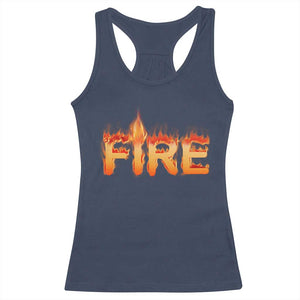 Couple Matching Fire And Ice Racerback Tank Top Typographic Fire TS09 Navy Print Your Wear