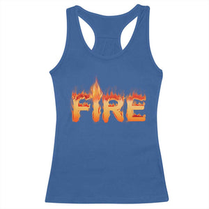 Couple Matching Fire And Ice Racerback Tank Top Typographic Fire TS09 Royal Blue Print Your Wear