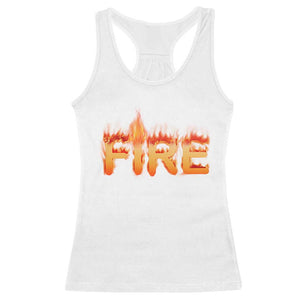 Couple Matching Fire And Ice Racerback Tank Top Typographic Fire TS09 White Print Your Wear
