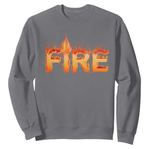 Couple Matching Fire And Ice Sweatshirt Typographic Fire TS09 Charcoal Print Your Wear