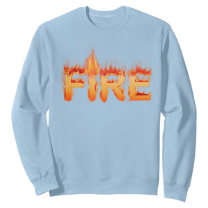 Couple Matching Fire And Ice Sweatshirt Typographic Fire TS09 Light Blue Print Your Wear