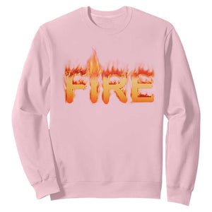 Couple Matching Fire And Ice Sweatshirt Typographic Fire TS09 Light Pink Print Your Wear