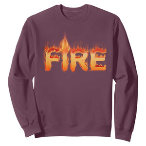 Couple Matching Fire And Ice Sweatshirt Typographic Fire TS09 Maroon Print Your Wear