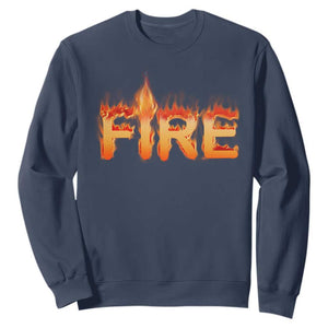 Couple Matching Fire And Ice Sweatshirt Typographic Fire TS09 Navy Print Your Wear