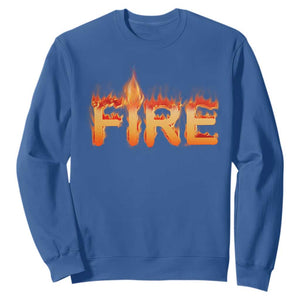 Couple Matching Fire And Ice Sweatshirt Typographic Fire TS09 Royal Blue Print Your Wear
