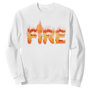 Couple Matching Fire And Ice Sweatshirt Typographic Fire TS09 White Print Your Wear