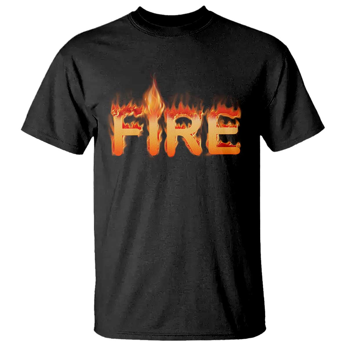 Couple Matching Fire And Ice T Shirt Typographic Fire TS09 Black Print Your Wear