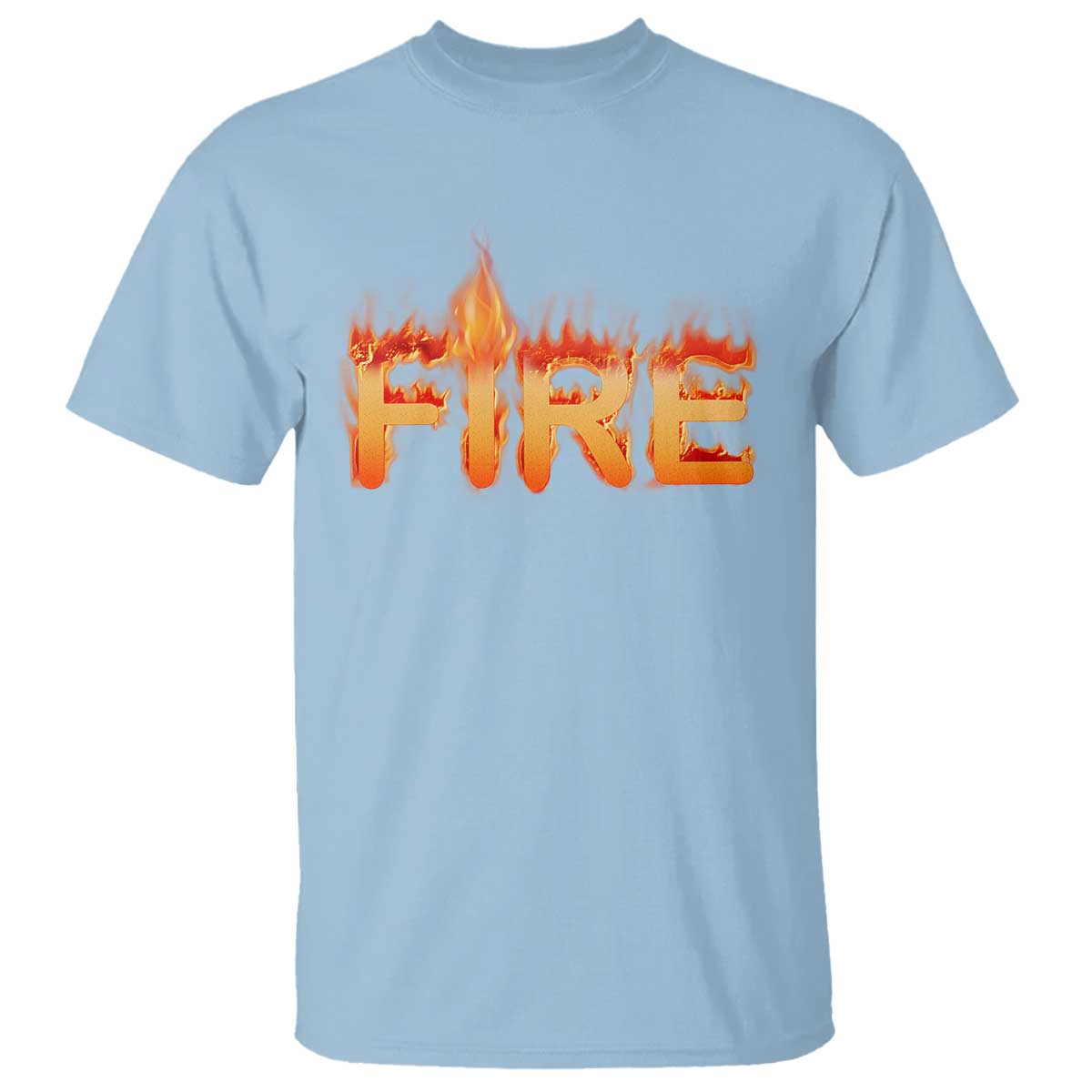 Couple Matching Fire And Ice T Shirt Typographic Fire TS09 Light Blue Print Your Wear
