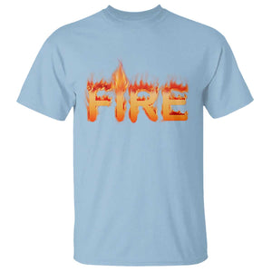 Couple Matching Fire And Ice T Shirt Typographic Fire TS09 Light Blue Print Your Wear
