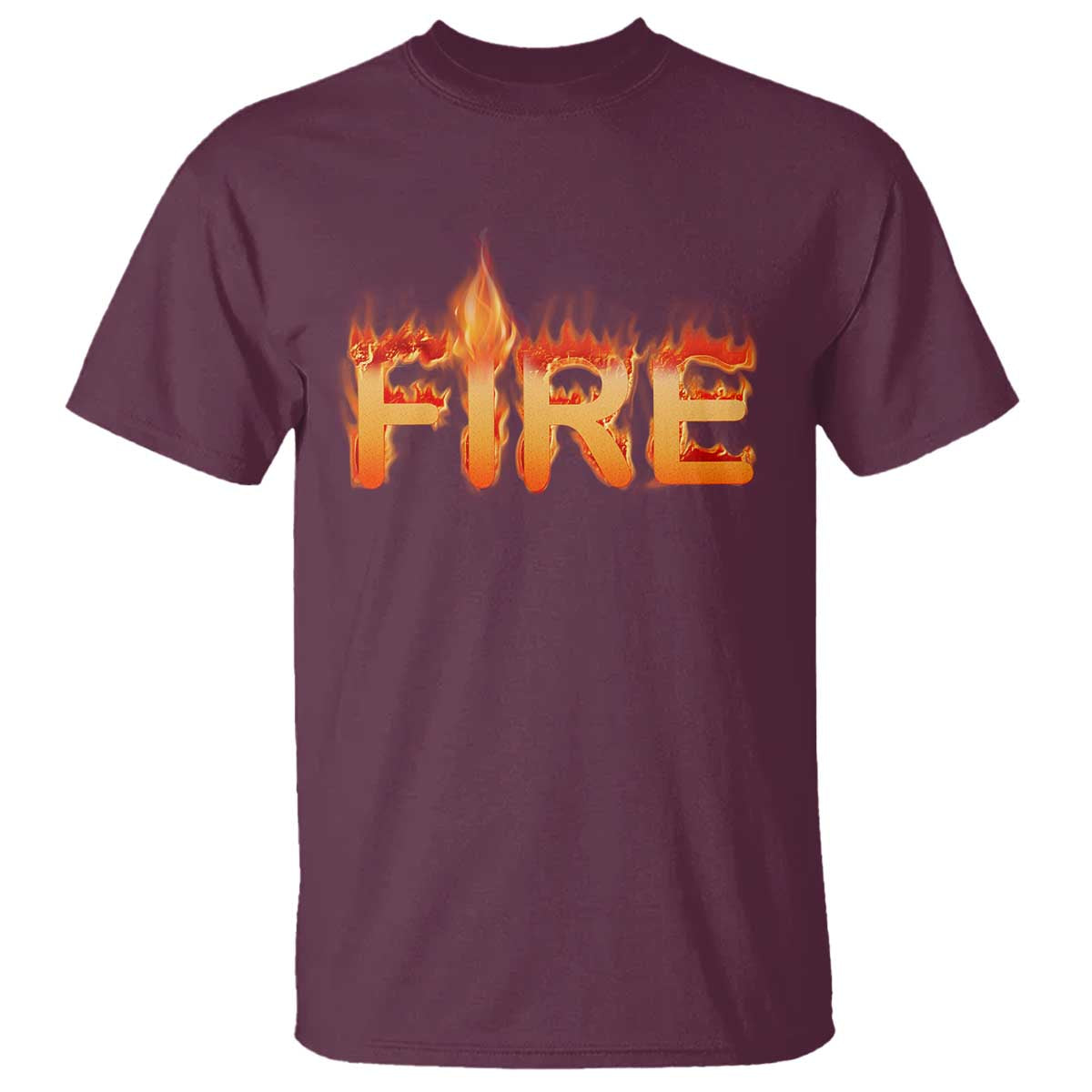 Couple Matching Fire And Ice T Shirt Typographic Fire TS09 Maroon Print Your Wear