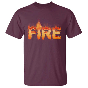 Couple Matching Fire And Ice T Shirt Typographic Fire TS09 Maroon Print Your Wear