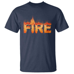 Couple Matching Fire And Ice T Shirt Typographic Fire TS09 Navy Print Your Wear