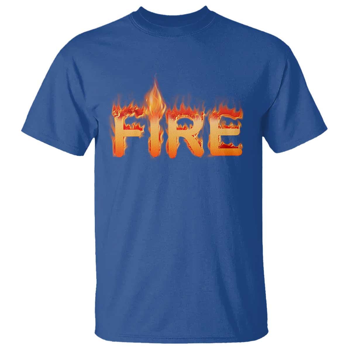 Couple Matching Fire And Ice T Shirt Typographic Fire TS09 Royal Blue Print Your Wear