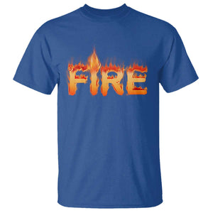 Couple Matching Fire And Ice T Shirt Typographic Fire TS09 Royal Blue Print Your Wear