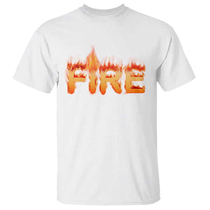 Couple Matching Fire And Ice T Shirt Typographic Fire TS09 White Print Your Wear