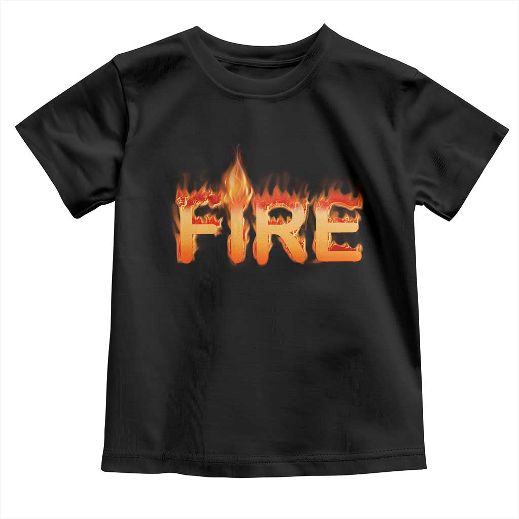 Couple Matching Fire And Ice Toddler T Shirt Typographic Fire TS09 Black Print Your Wear
