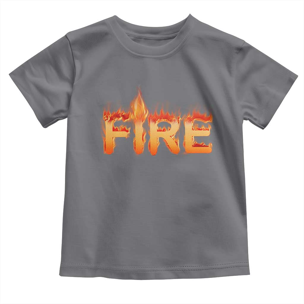 Couple Matching Fire And Ice Toddler T Shirt Typographic Fire TS09 Charcoal Print Your Wear