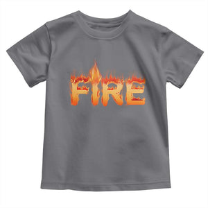 Couple Matching Fire And Ice Toddler T Shirt Typographic Fire TS09 Charcoal Print Your Wear