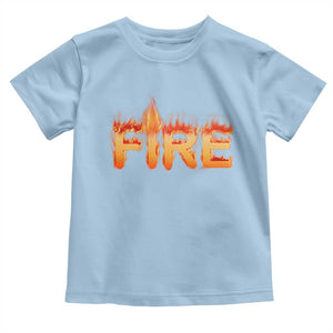 Couple Matching Fire And Ice Toddler T Shirt Typographic Fire TS09 Light Blue Print Your Wear