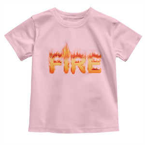 Couple Matching Fire And Ice Toddler T Shirt Typographic Fire TS09 Light Pink Print Your Wear