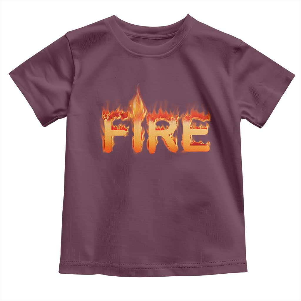Couple Matching Fire And Ice Toddler T Shirt Typographic Fire TS09 Maroon Print Your Wear