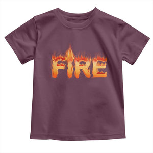 Couple Matching Fire And Ice Toddler T Shirt Typographic Fire TS09 Maroon Print Your Wear