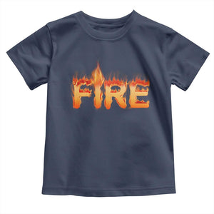 Couple Matching Fire And Ice Toddler T Shirt Typographic Fire TS09 Navy Print Your Wear