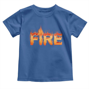 Couple Matching Fire And Ice Toddler T Shirt Typographic Fire TS09 Royal Blue Print Your Wear