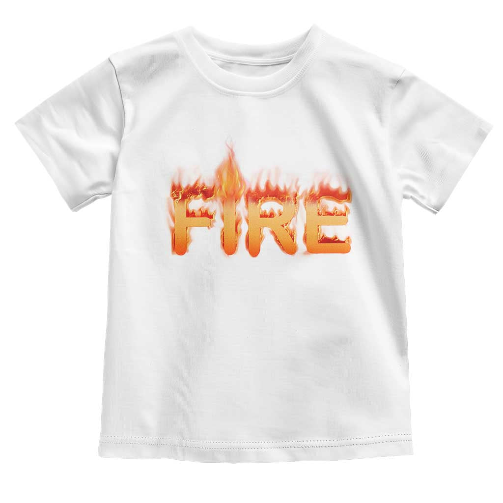 Couple Matching Fire And Ice Toddler T Shirt Typographic Fire TS09 White Print Your Wear