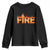 Couple Matching Fire And Ice Youth Sweatshirt Typographic Fire TS09 Black Print Your Wear