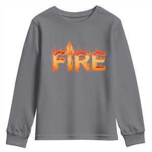 Couple Matching Fire And Ice Youth Sweatshirt Typographic Fire TS09 Charcoal Print Your Wear