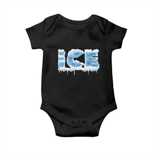 Couple Matching Fire And Ice Baby Onesie Typographic Ice TS09 Black Print Your Wear