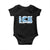 Couple Matching Fire And Ice Baby Onesie Typographic Ice TS09 Black Print Your Wear
