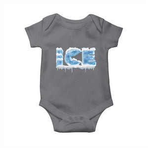 Couple Matching Fire And Ice Baby Onesie Typographic Ice TS09 Charcoal Print Your Wear