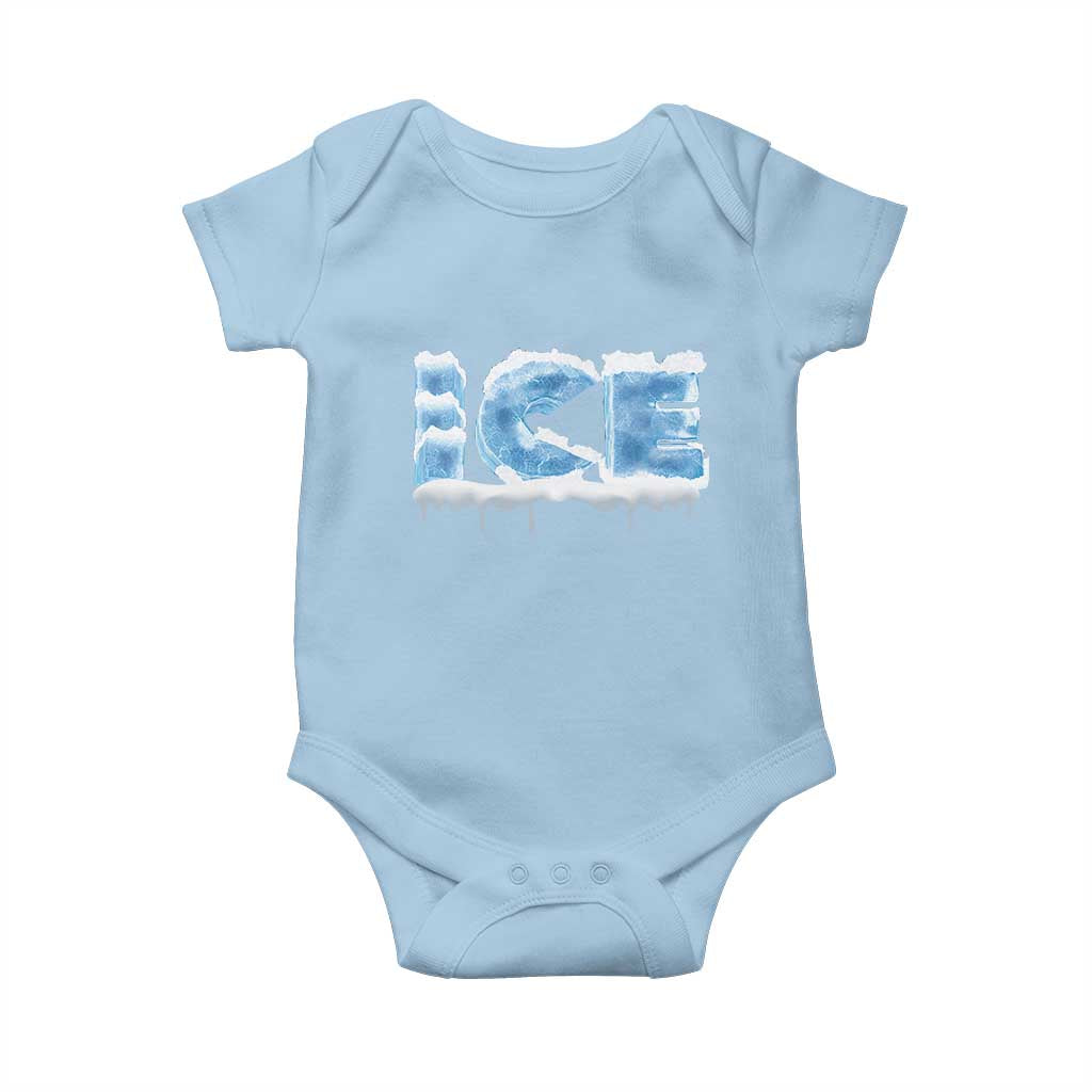 Couple Matching Fire And Ice Baby Onesie Typographic Ice TS09 Light Blue Print Your Wear