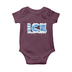 Couple Matching Fire And Ice Baby Onesie Typographic Ice TS09 Maroon Print Your Wear
