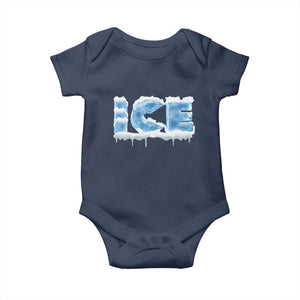 Couple Matching Fire And Ice Baby Onesie Typographic Ice TS09 Navy Print Your Wear