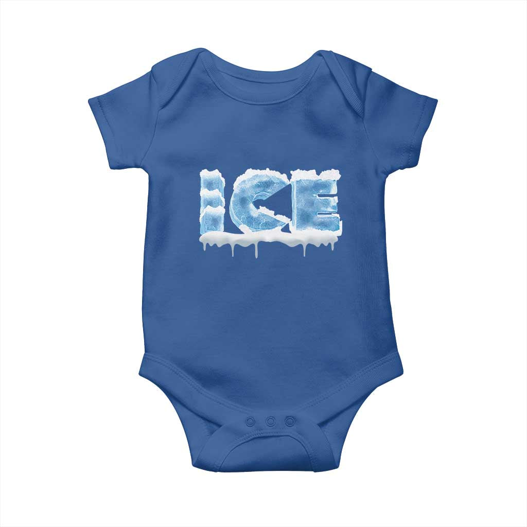 Couple Matching Fire And Ice Baby Onesie Typographic Ice TS09 Royal Blue Print Your Wear
