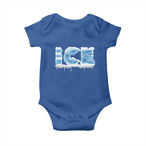 Couple Matching Fire And Ice Baby Onesie Typographic Ice TS09 Royal Blue Print Your Wear