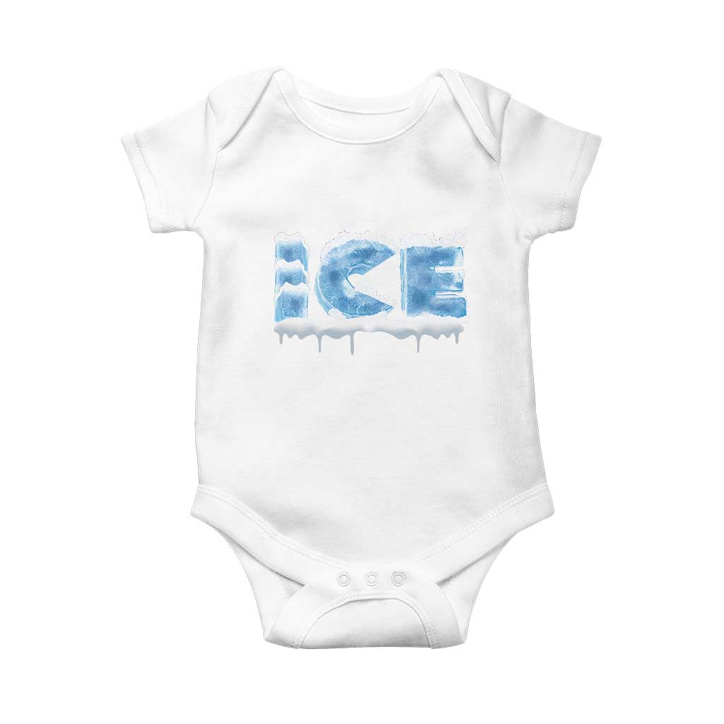 Couple Matching Fire And Ice Baby Onesie Typographic Ice TS09 White Print Your Wear
