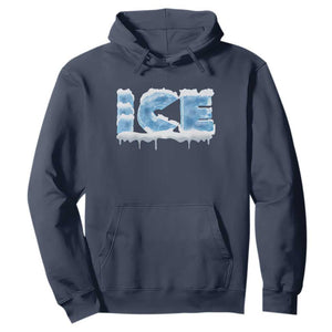 Couple Matching Fire And Ice Hoodie Typographic Ice TS09 Navy Print Your Wear