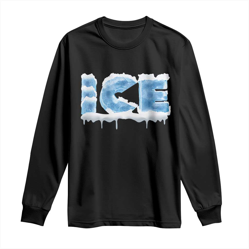 Couple Matching Fire And Ice Long Sleeve Shirt Typographic Ice TS09 Black Print Your Wear
