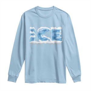 Couple Matching Fire And Ice Long Sleeve Shirt Typographic Ice TS09 Light Blue Print Your Wear