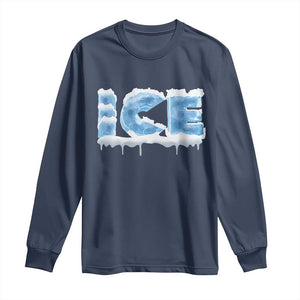 Couple Matching Fire And Ice Long Sleeve Shirt Typographic Ice TS09 Navy Print Your Wear
